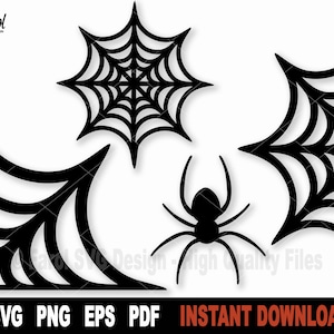 Spider Web SVG Bundle, Cobweb Svg Cut File Cricut, Silhouette, Halloween Svg, Clipart Png, Sublimation File - Instant Digital Download