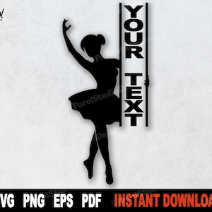Ballerina SVG, Split Name Monogramm, Ballett Tänzerin, Silhouette, Cricut, Silhouette, Vektor Clipart - sofortiger digitaler Download