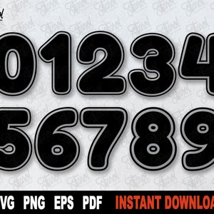 Zahlen SVG Bundle, Zahlen SVG-Datei für Cricut, Umriss-Svg-Schnitt-Datei, Jersey Zahlen SVG, Sport Clipart - sofortiger digitaler Download