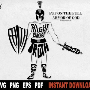 Armor of God SVG | Christian Cut File for Cricut & Silhouette | Full Armor Design | Instant Download