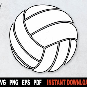 Volleyball SVG Solid White Volleyball With Black Outline SVG - Etsy