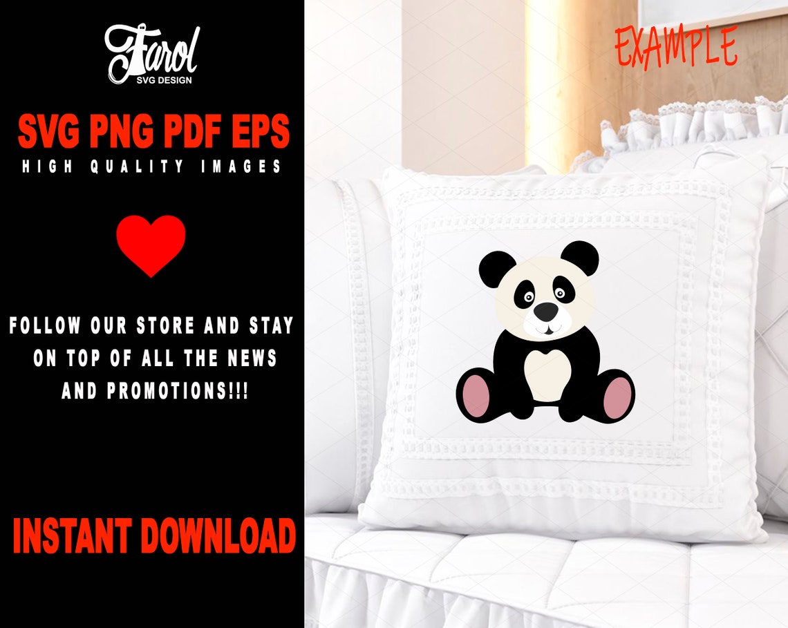 Panda SVG Panda Bear SVG File for Cricut Silhouette Animal | Etsy