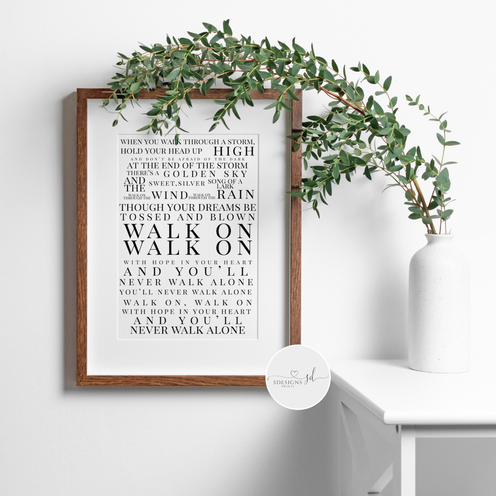 Youll Never Walk Alone Lyrics Fathers Day Print Ynwa Lfc Etsy Israel