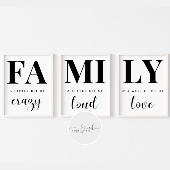 Ensemble De 3 Impressions Familiales Citation Familiale Etsy Canada