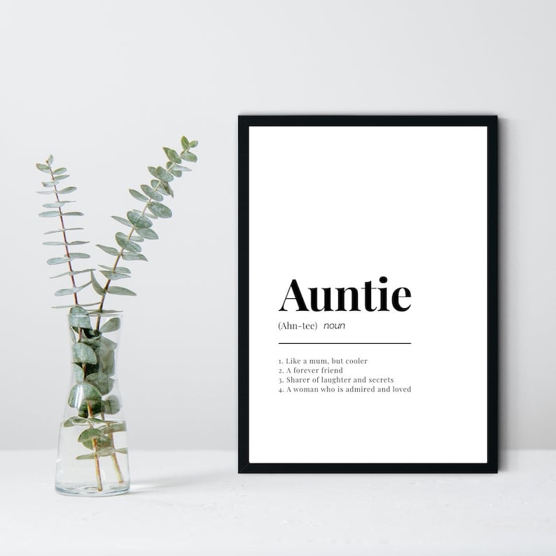 A Handmade premium quality printing with a smooth finish Auntie Definition Print is a meaningful gift for your aunt