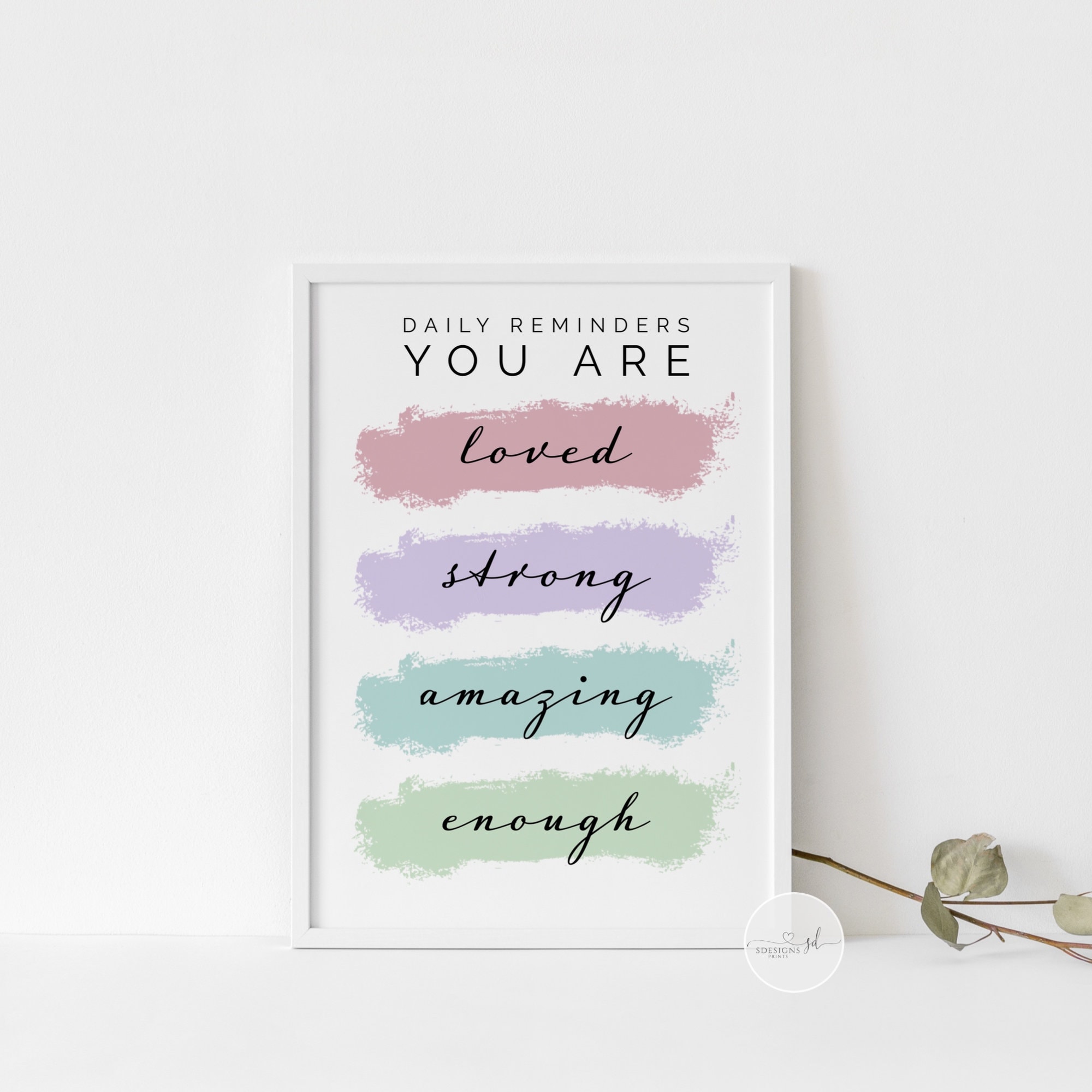 Daily Reminders Quote Print Daily Positive Affirmations Etsy UK