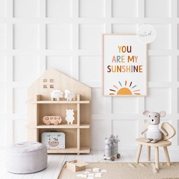 You Are My Sunshine Print | Nursery | Playroom | Johnny Cash | Music Lyrics | Boho | Sunshine | Children’s Bedroom