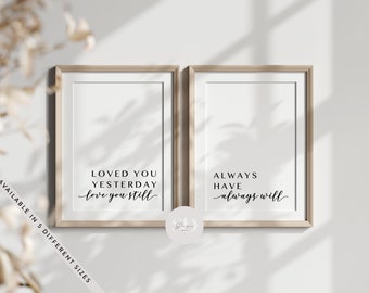 Set of 2 Relationship Quote Prints, Boyfriend Girlfriend Husband Wife Wall Art, Gifts For Him & Her, Valentines Day Prints