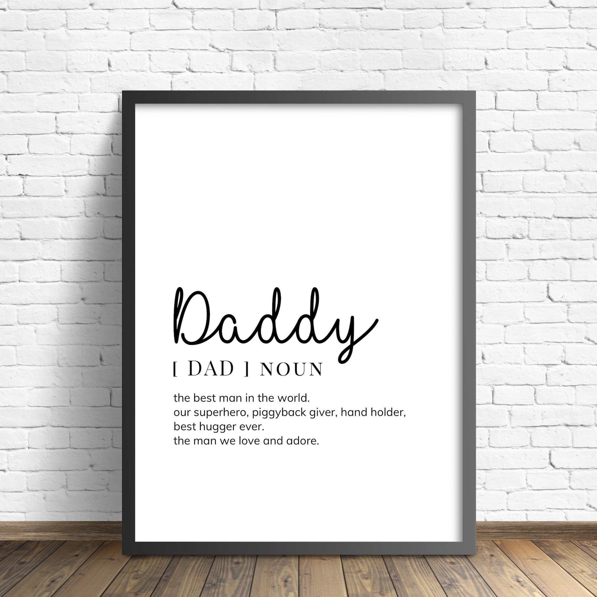 Daddy Definition Print Dad Gift Fathers Day Father Etsy