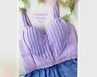 Sommer Perlen Top Kleid Strickmuster | feminin süß zierlich