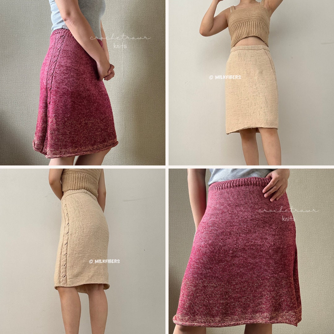 Spots　pattern　knitted skirt Prani half circle wide band knit skirt (PDF) – Sinclair Patterns