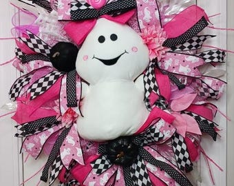 Halloween Ghost Wreath | Premium AI-generated image