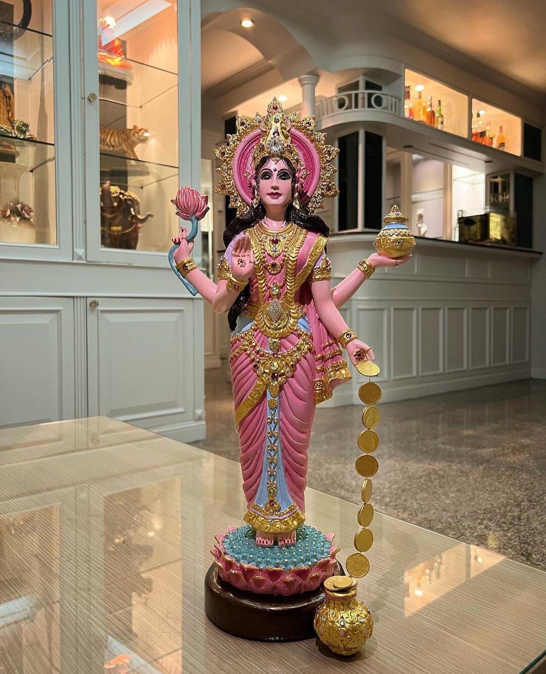 Lakshmi Goddess Statue 4 Arms in the Standing Posture of Etsy
