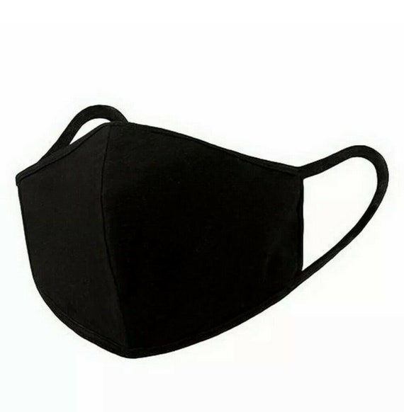 Black 'I'm Vaccinated' Face Mask - 100% Cotton Washable Adult Mask With Filter Pocket