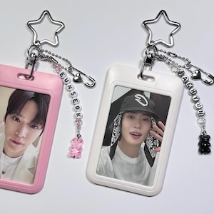 Porta-cartões de fotos K-pop, porta-PC K-pop, porta-cartões de fotos Bias, porta-cartões de fotos Chaveiro, Pingente de bolsa