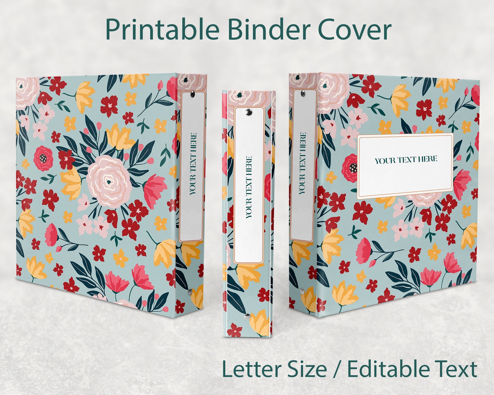 Binder Cover Letter Size Binder Cover Printable Edit Binder Etsy