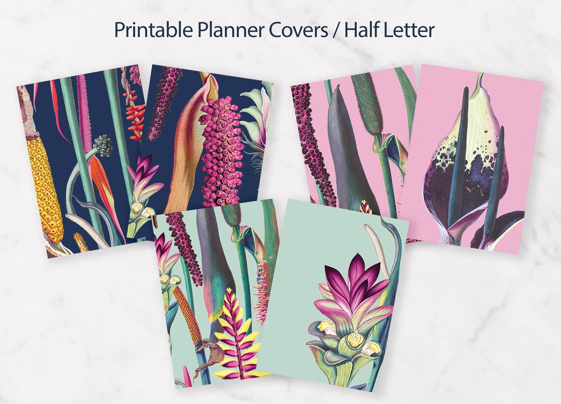 Half Sheet Planner Covers Set Half Letter Dashboard 5 5x8 5 Etsy