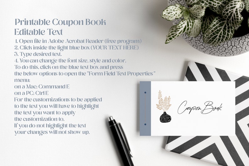 Printable Coupon Book Template Printable Coupon Book Blank | Etsy