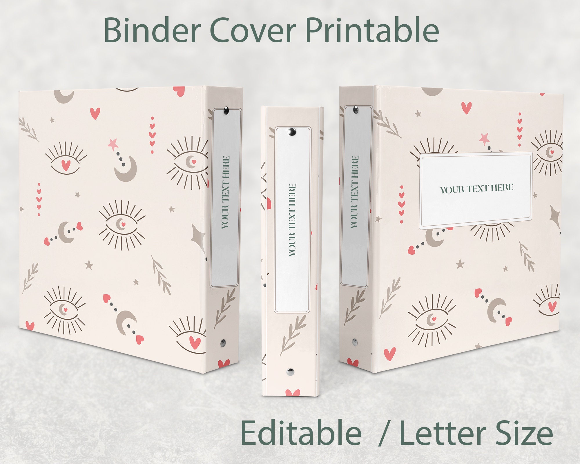 Binder cover printable editable Boho Binder cover Student | Etsy