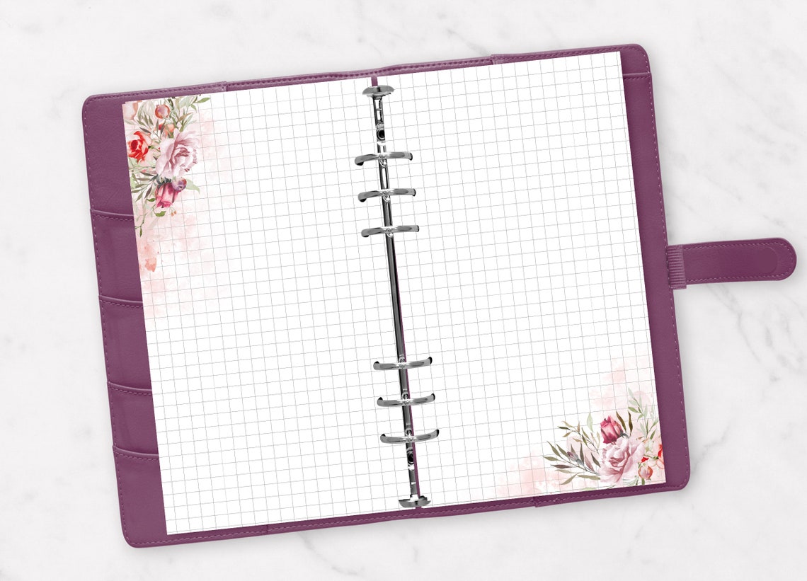Filofax personal inserts printed Dotted grid lined paper | Etsy