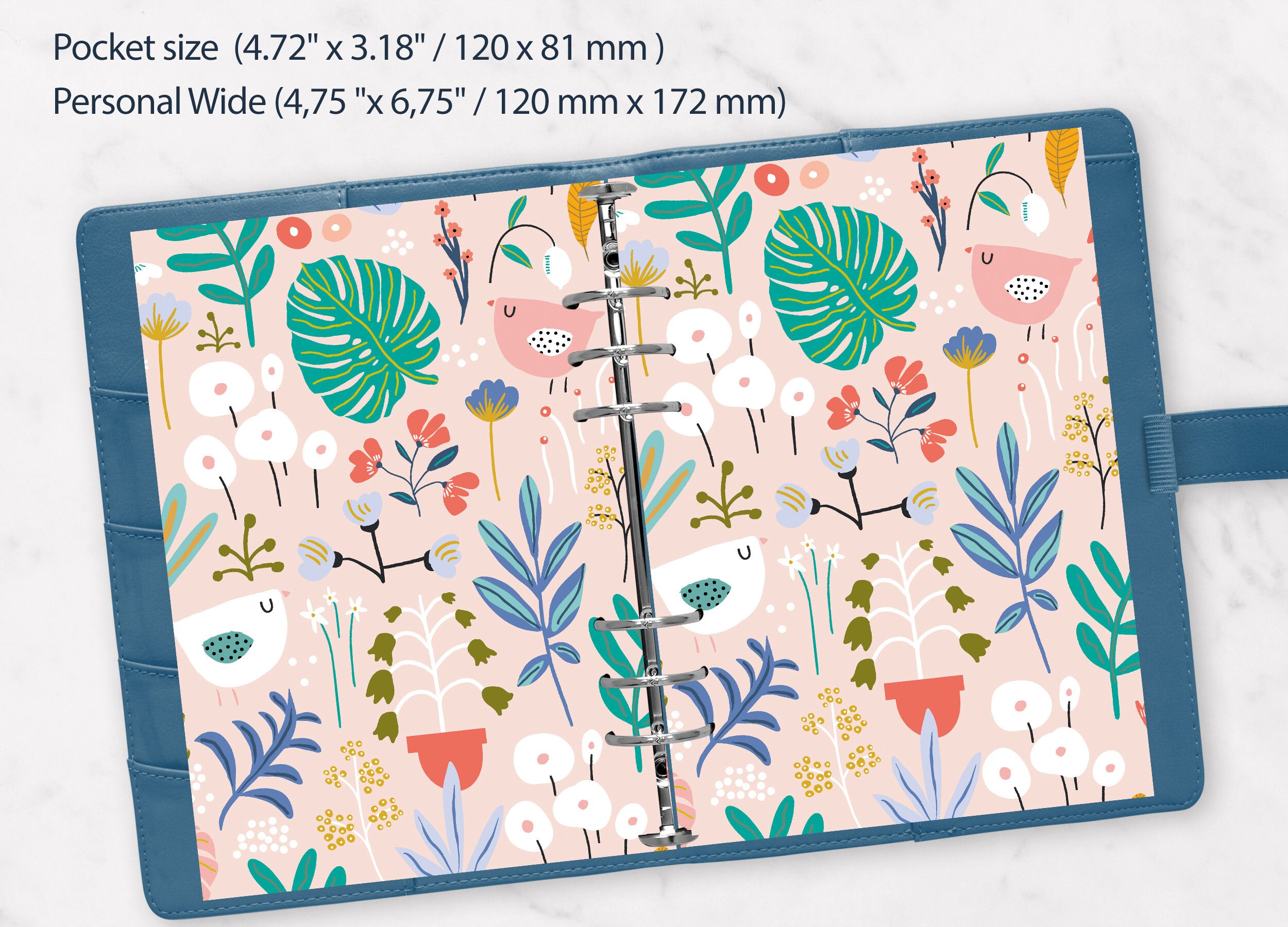 Personal wide planner printable inserts filofax pocket size etsy