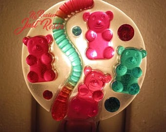 Lampada notturna a forma di caramella finta, in resina, per la cameretta dei bambini, decorazione d'interni originale.