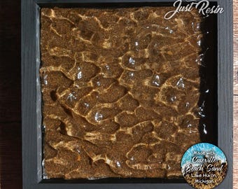 Resin Wave Art Sculpture, Caseville Beach Sand, Coastal Home Decor