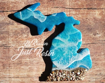 Michigan State Wall Art, 3D Resin Painting, Michigan Gifts, Home Decor