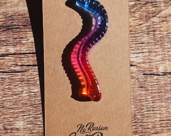 Collana con verme al tramonto, opera d'arte in resina, finta caramella, regalo per lei, gioiello divertente