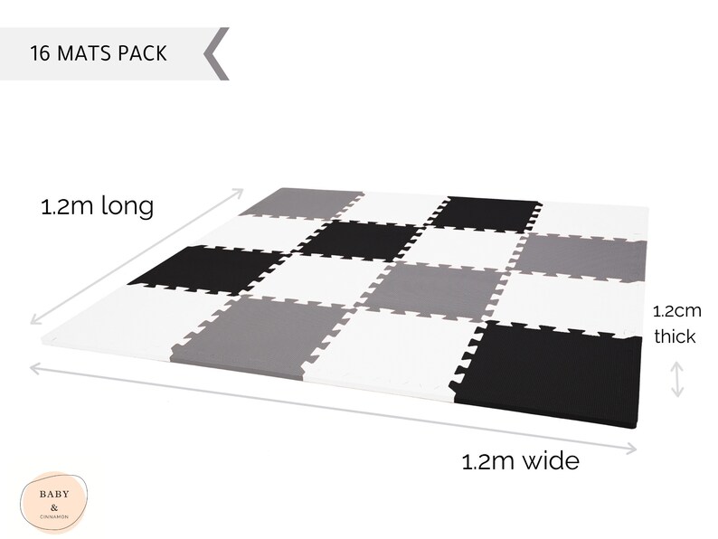Soft Foam Play Mats Bundle Jet Black Orchid White Slate Grey Mix Non