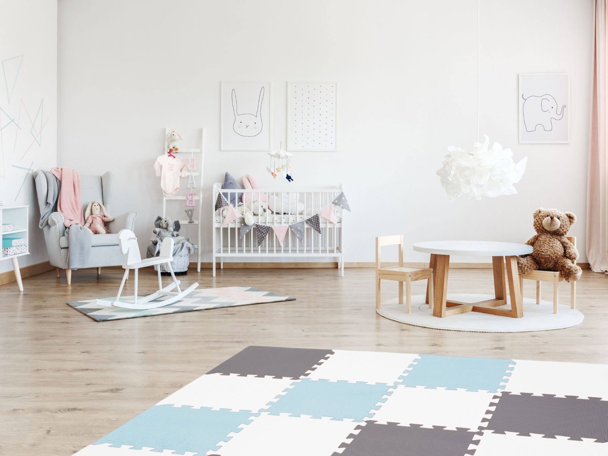 Foam Play Mats Bundle Sky Blue Orchid White Slate Grey Mix Non