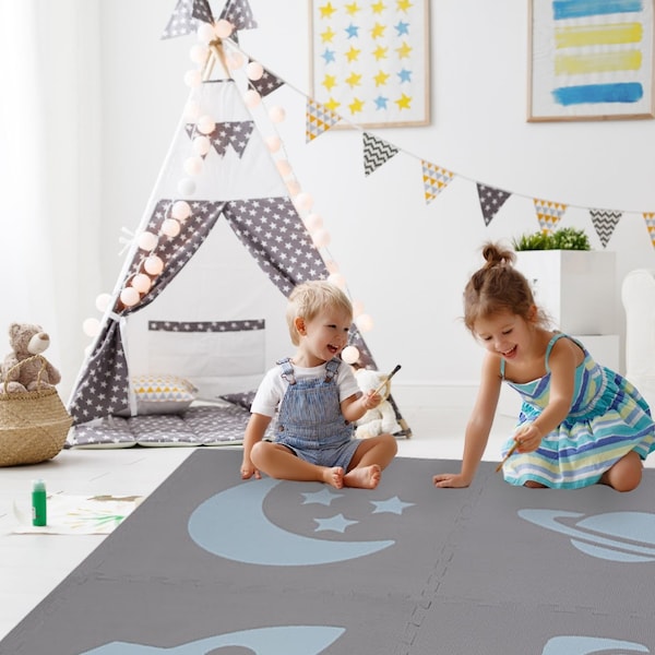 Space Soft Play Mats | EVA Foam Non-Slip Baby-Safe Soft Floor For Play Room, Playpen And Nursery | Best Baby Shower Gift