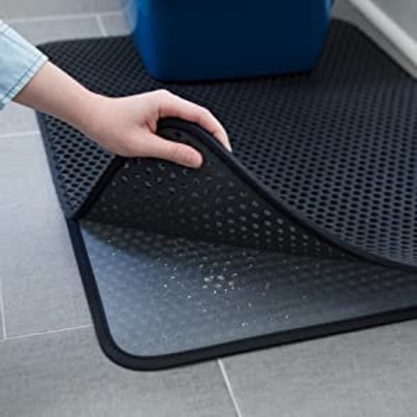 Tapis pour animaux de compagnie avec couche imperméable à l’eau et couche trappeuse de litière | Convient aux chats, chiens et lapins | Nettoyage facile