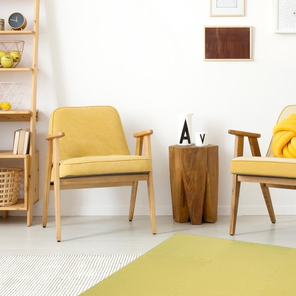 Honey Yellow Baby Play Mats Bundle - Eva Foam Non-Slip Baby-Safe Soft Floor Tiles For Unisex Play Room And Nursery Decor