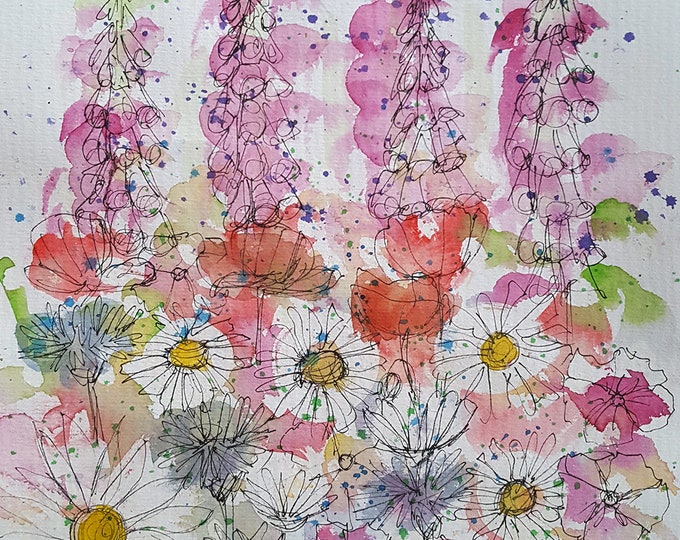 Wildflower watercolours print