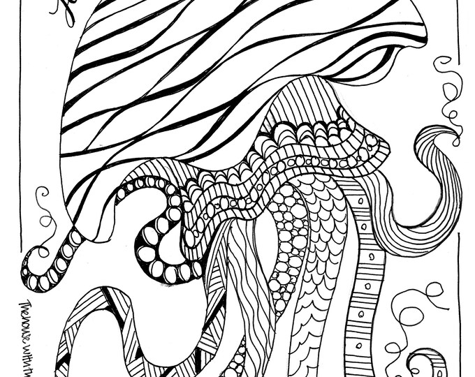 Jellyfish mindfulness colouring sheet