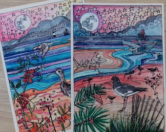 Set of 10 Fitties in winter Christmas cards