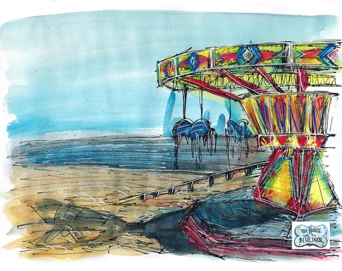 Fairground in autumn print