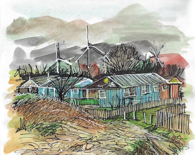 Houses in the dunes print