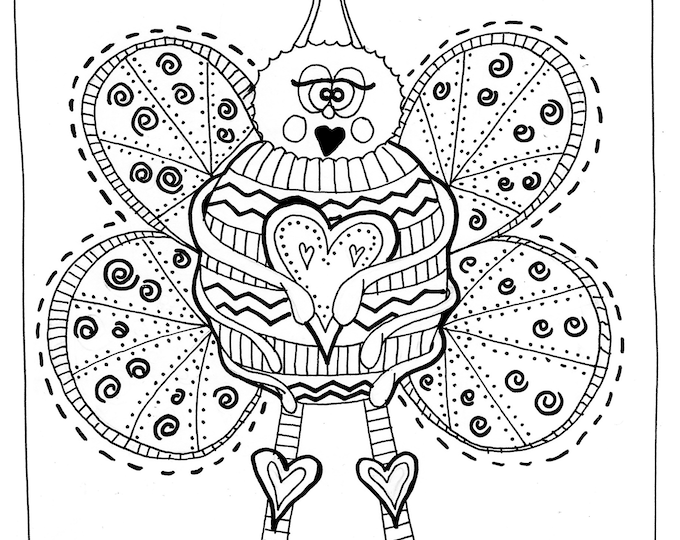 Bee heart mindfulness colouring sheet