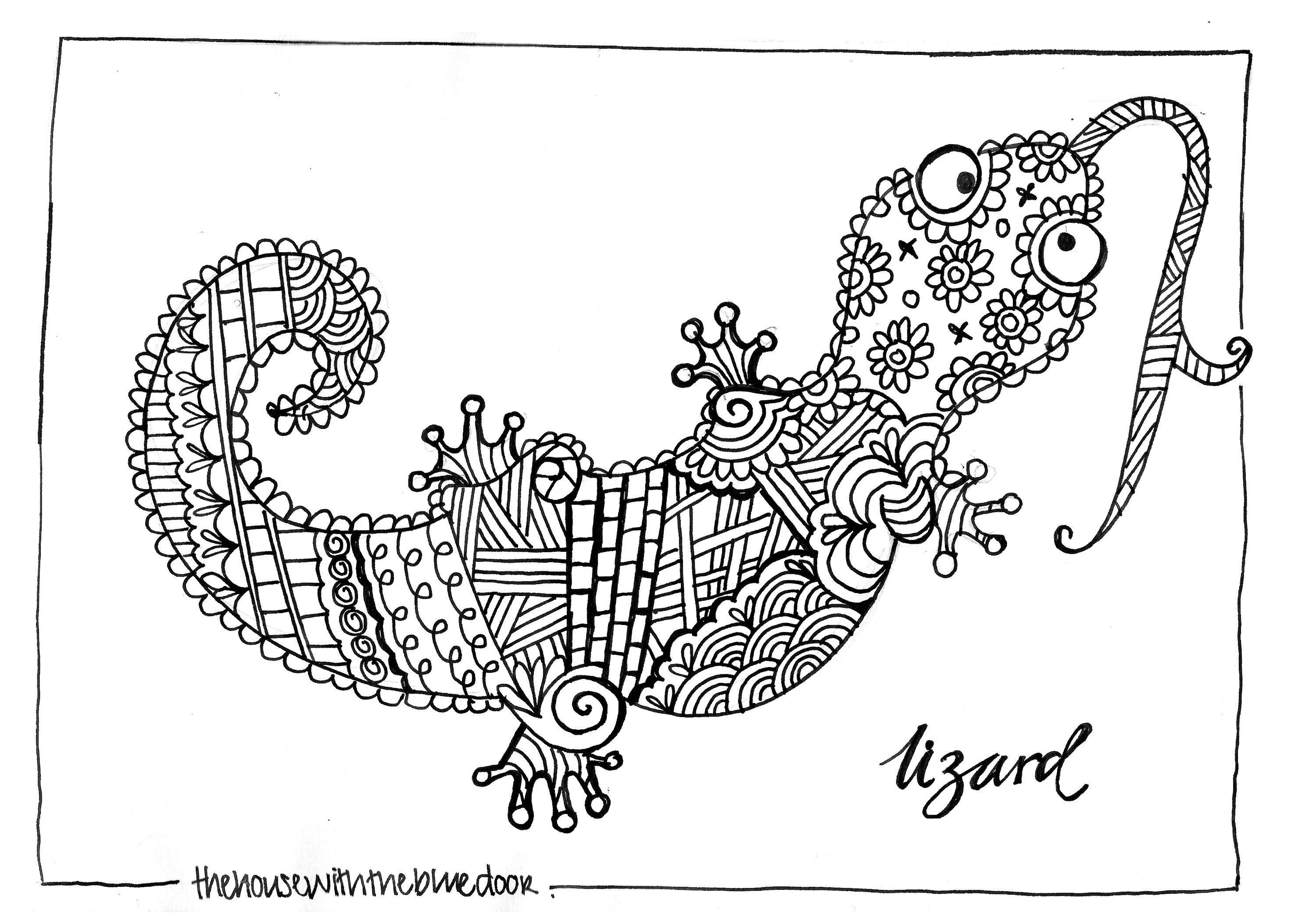 Hoja para colorear lizard mindfulness - Etsy México