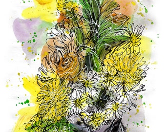 Spring bouquet print