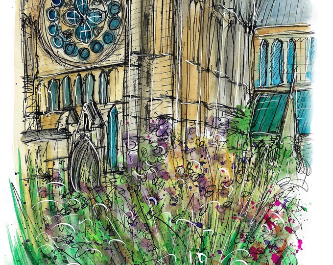 Lincoln cathedral and verbena