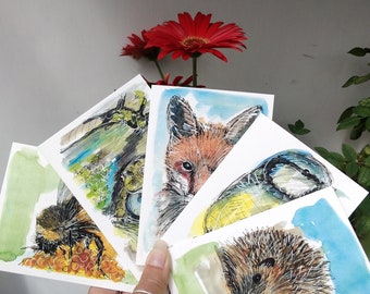 Set of 10 wildlife notelets