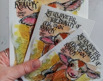 Lamb and quote illustration cards