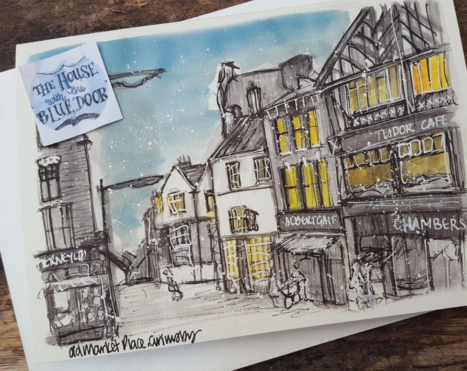 Old Grimsby Christmas card - handmade