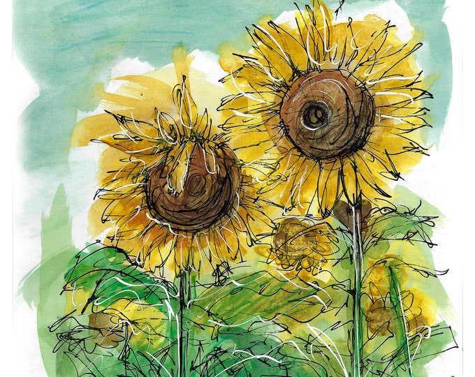 Field of sunflowers print