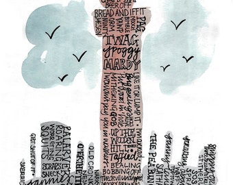 Words of Grimsby typographic print