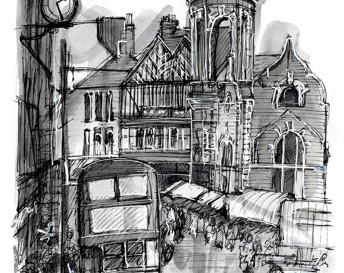 Old Market Place Grimsby print