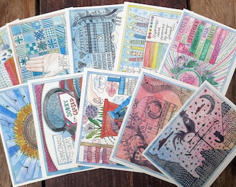 Positive philosophy postcard prints